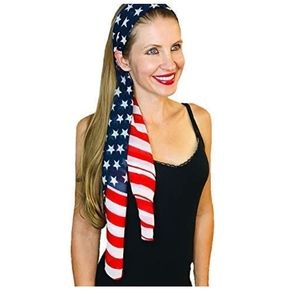 American flag Semi Sheer scarf/wrap 28" X 58"